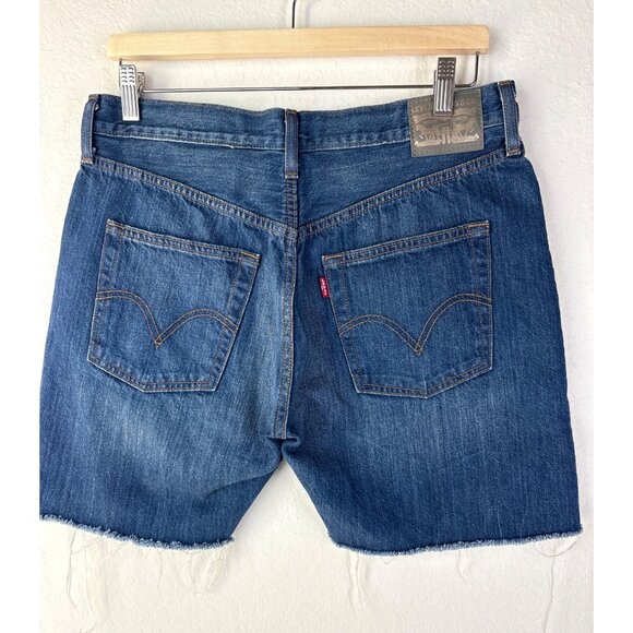 Levis Denim Frayed Hem Button Fly DIY Cut Off Shorts Size W30 - Picture 2 of 15